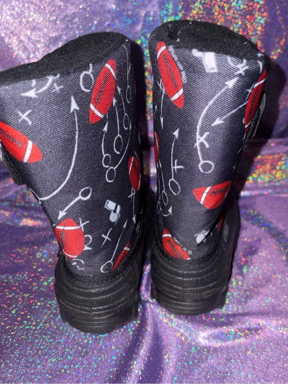 Tundra Boys Football Print Winter Boots